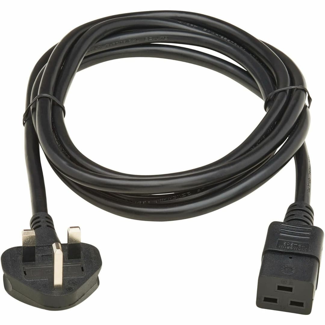 Eaton Tripp Lite Series UK Computer Power Cord, BS 1363 to C19 - 13A, 250V, H05VV-F, 2.5 m (8.2 ft.), Black