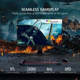 ViewSonic XG2431 24 Inch 1080p Gaming Monitor with 240Hz, 0.5ms, FreeSync Premium, NVIDIA G-Sync Compatible, Advanced Ergonomics, Eye Care, HDR400 1