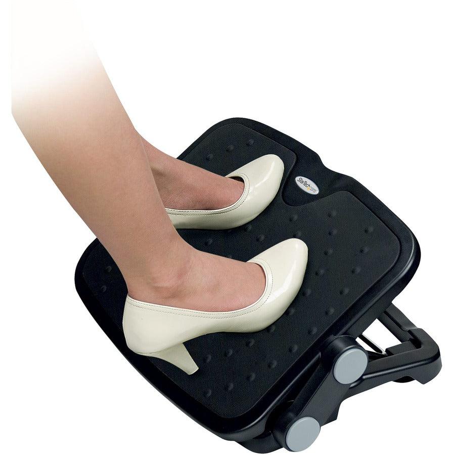 StarTech.com Adjustable Under Desk Foot Rest - Ergonomic Footrest - Large 18x14in - Office Footrest Stool w/ Adjustable Height, Angle